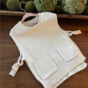 Zara Cream Knit Vest with Pockets 5T